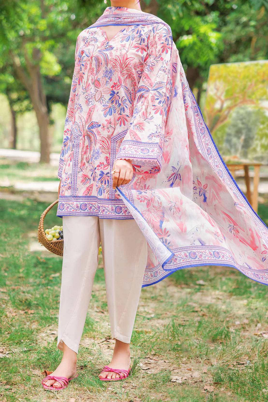 Unstitched Printed Lawn 3 Piece - Image 2