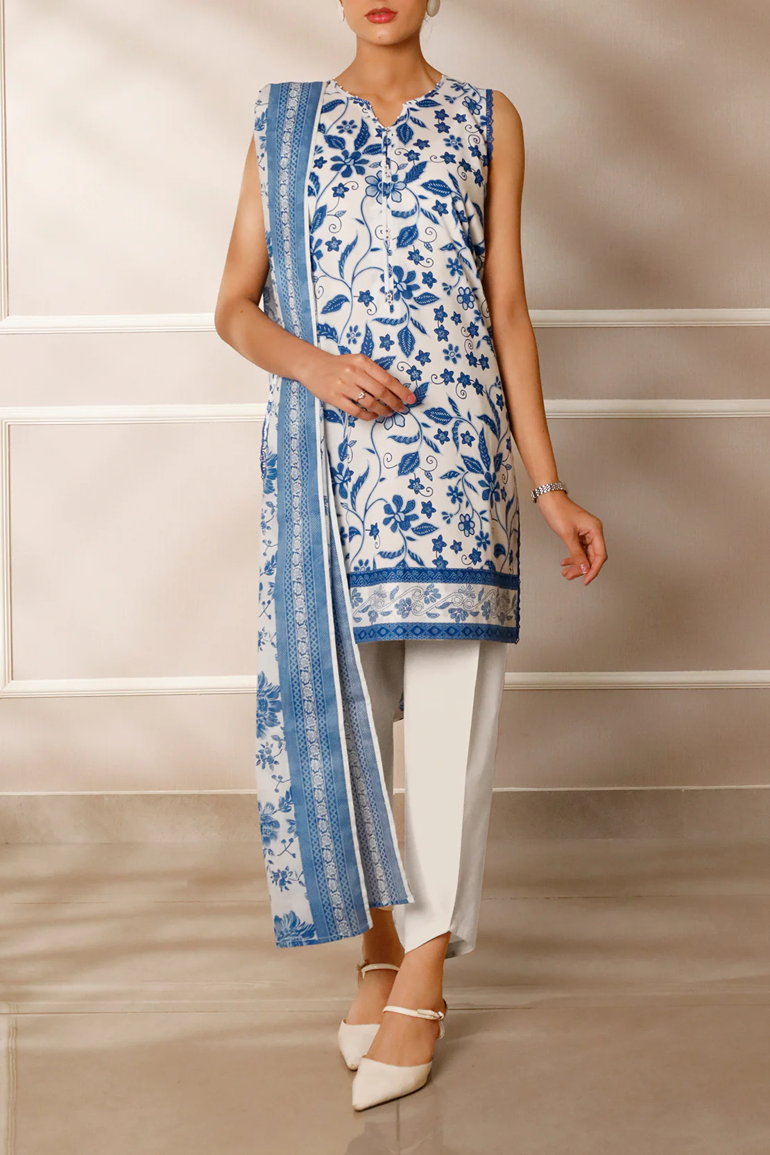 Unstitched Printed Lawn 3 Piece