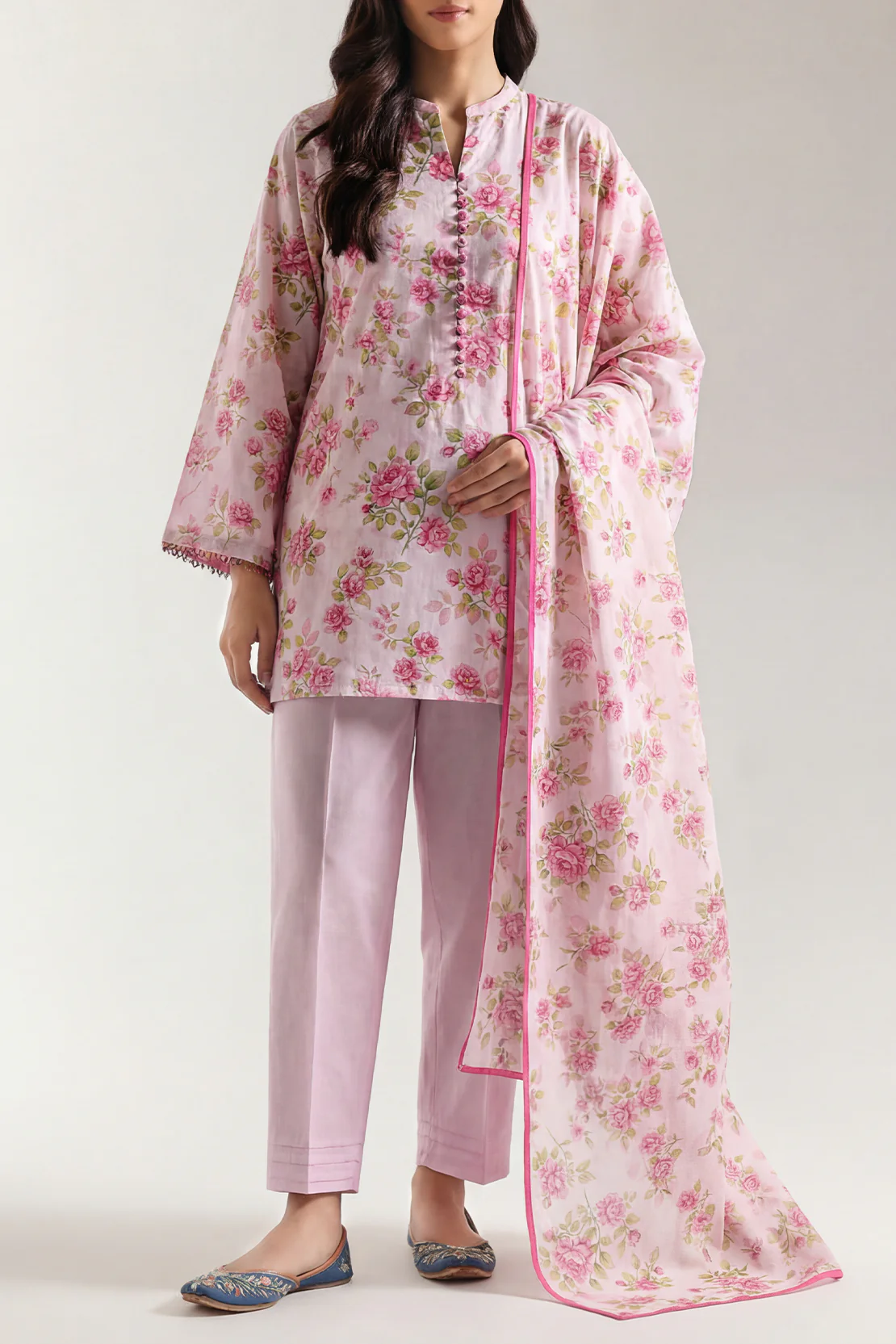 Unstitched Printed Lawn 3 Piece