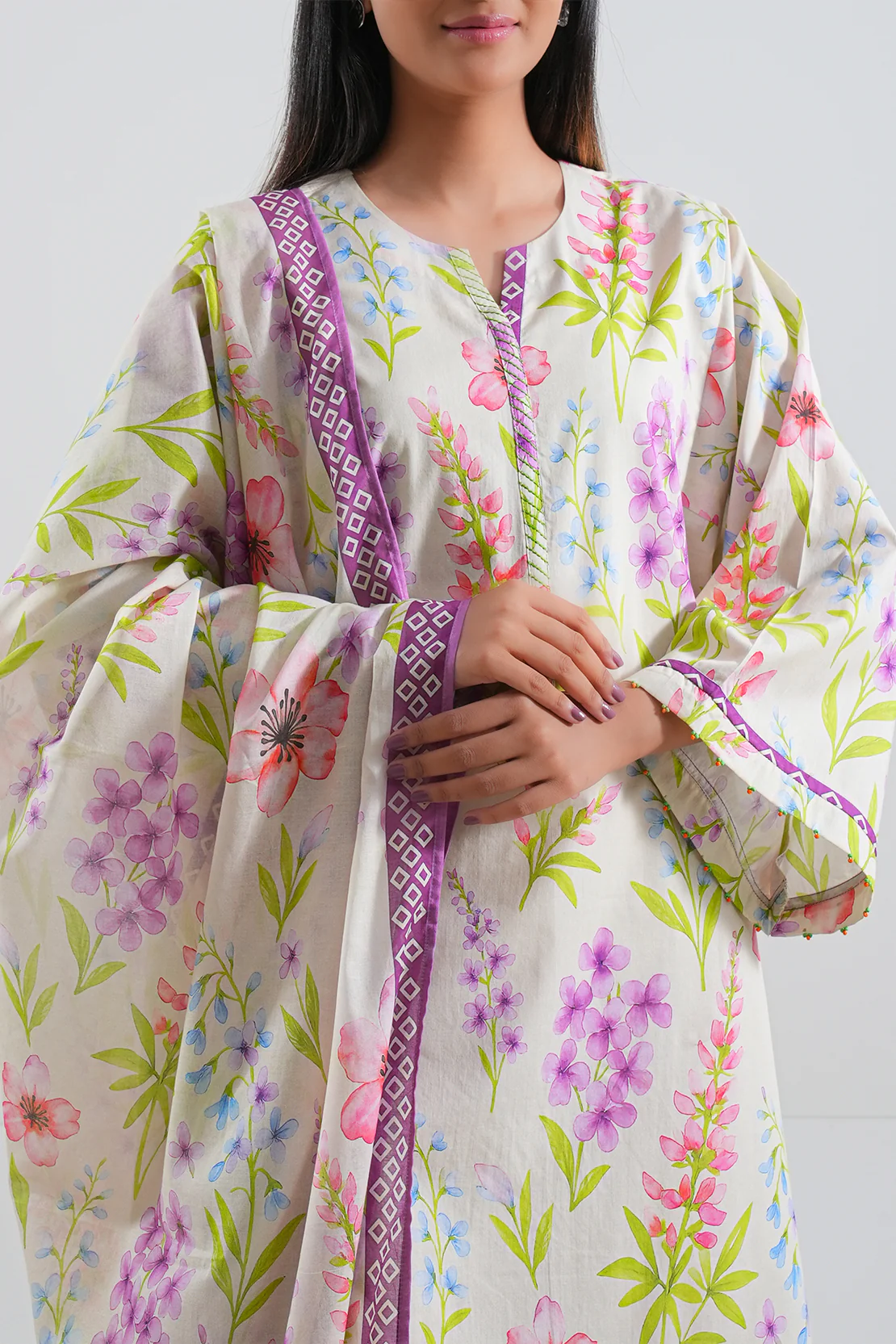 Unstitched Printed Lawn 3 Piece - Image 2