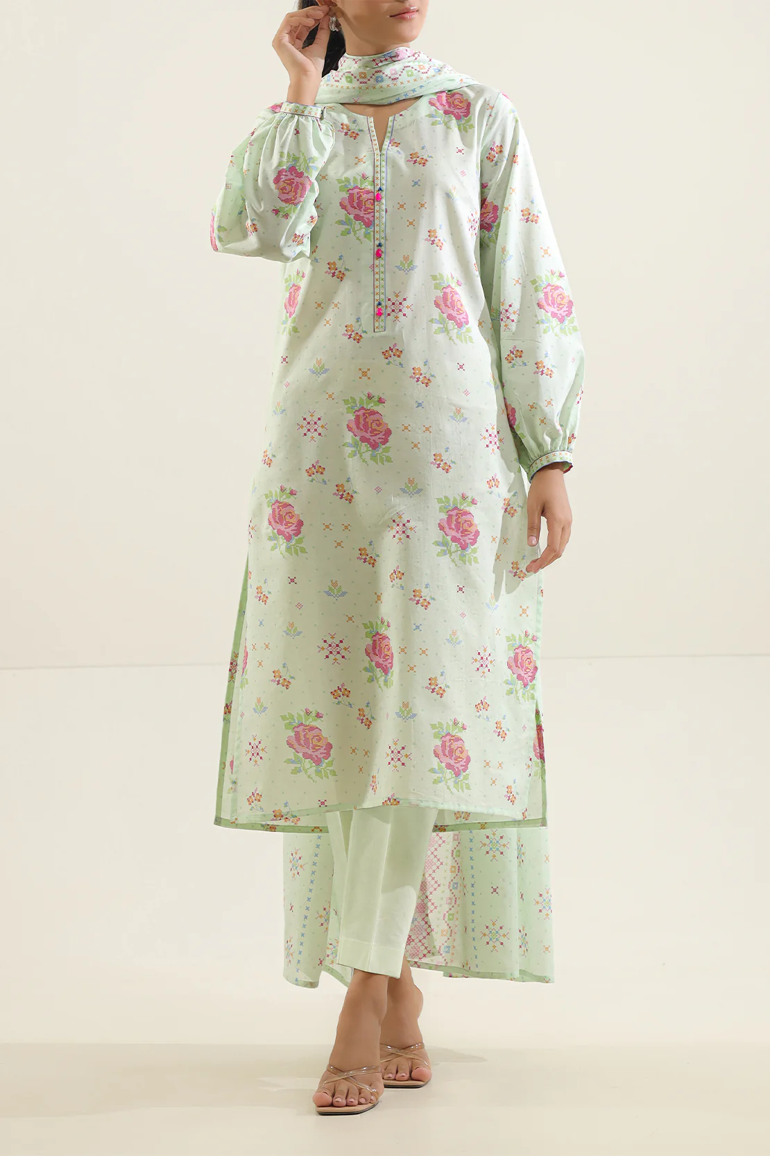 Unstitched Printed Lawn 3 Piece - Image 2