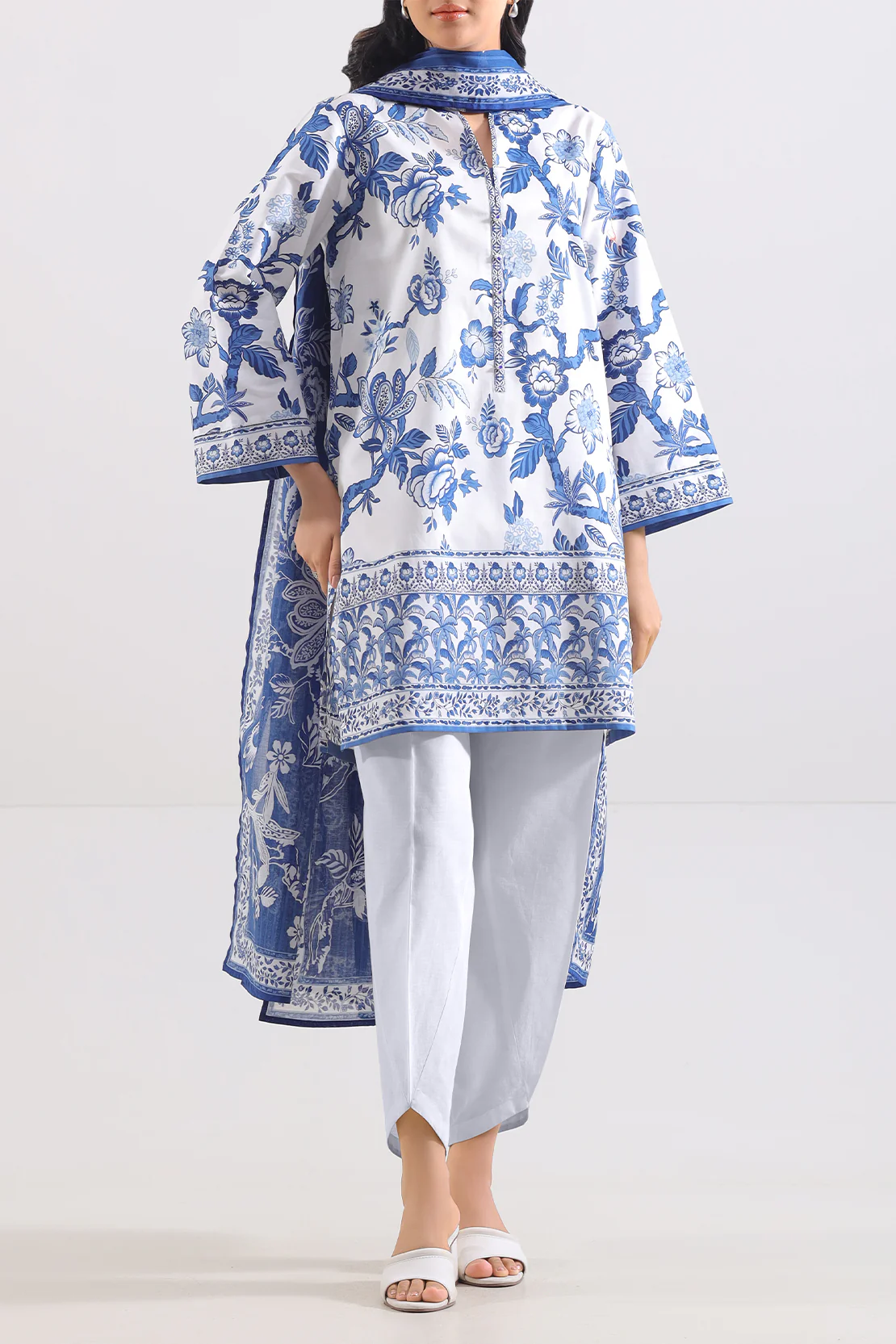 Unstitched Printed Lawn 3 Piece