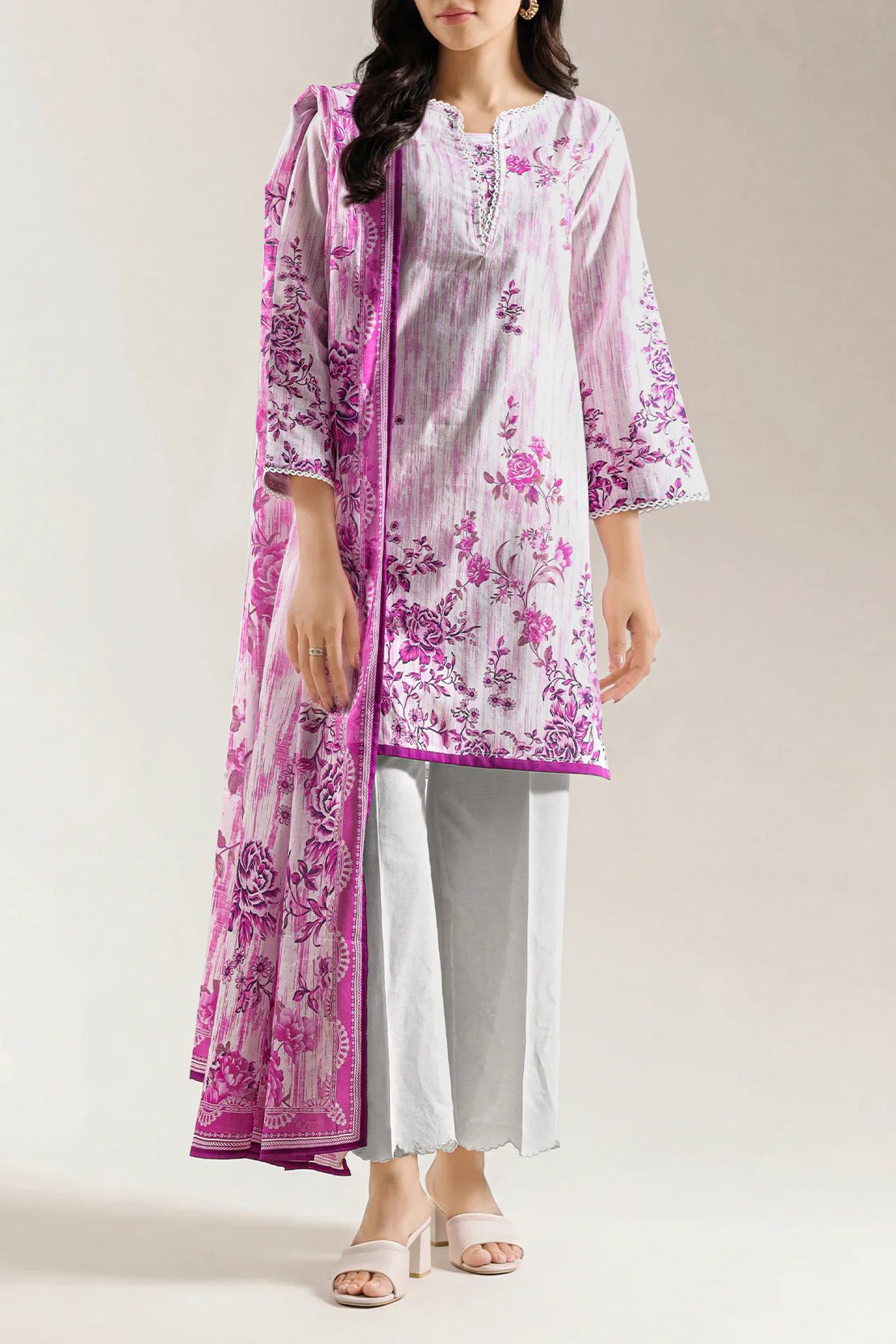 Unstitched Printed Lawn 3 Piece