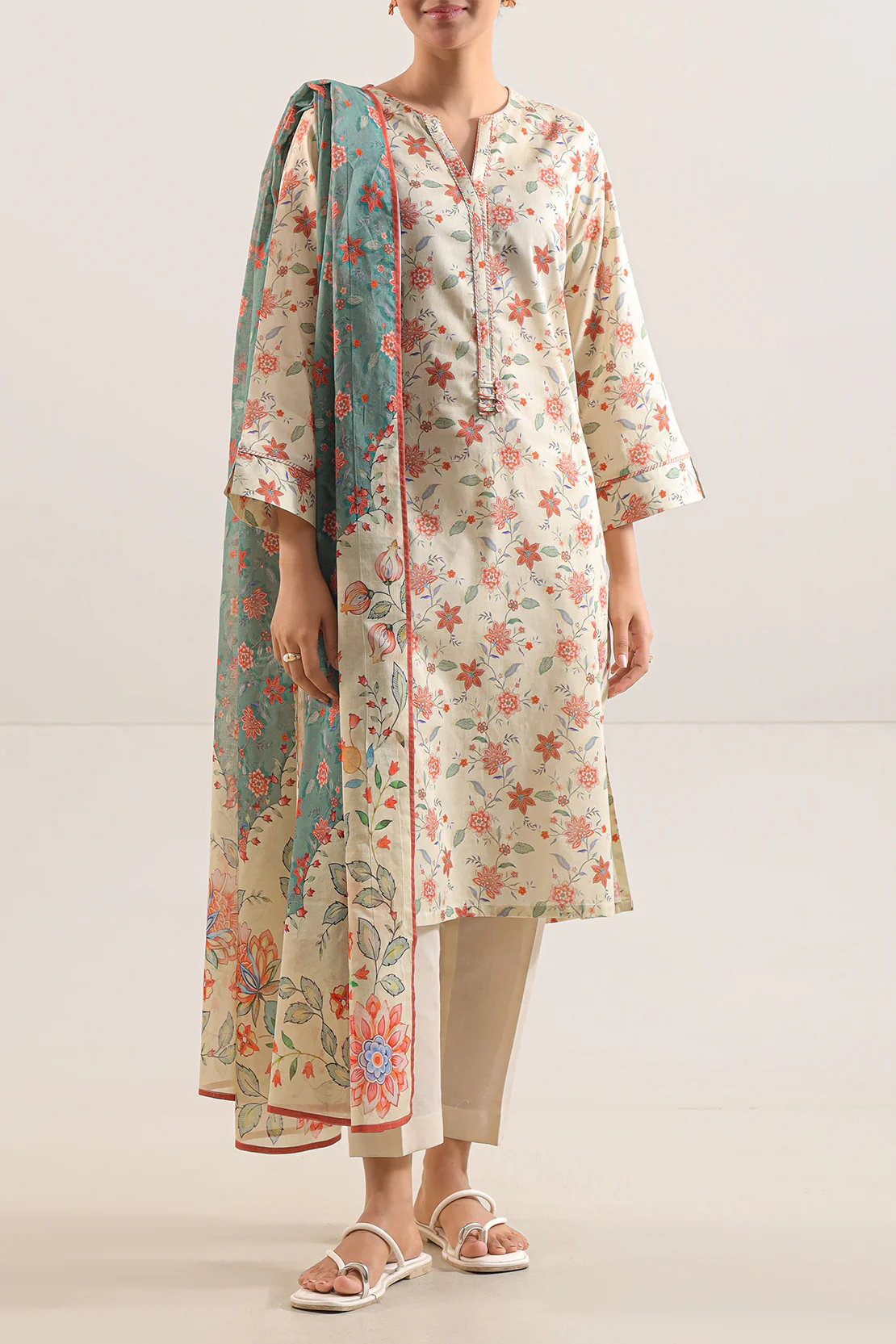 Unstitched Printed Lawn 3 Piece