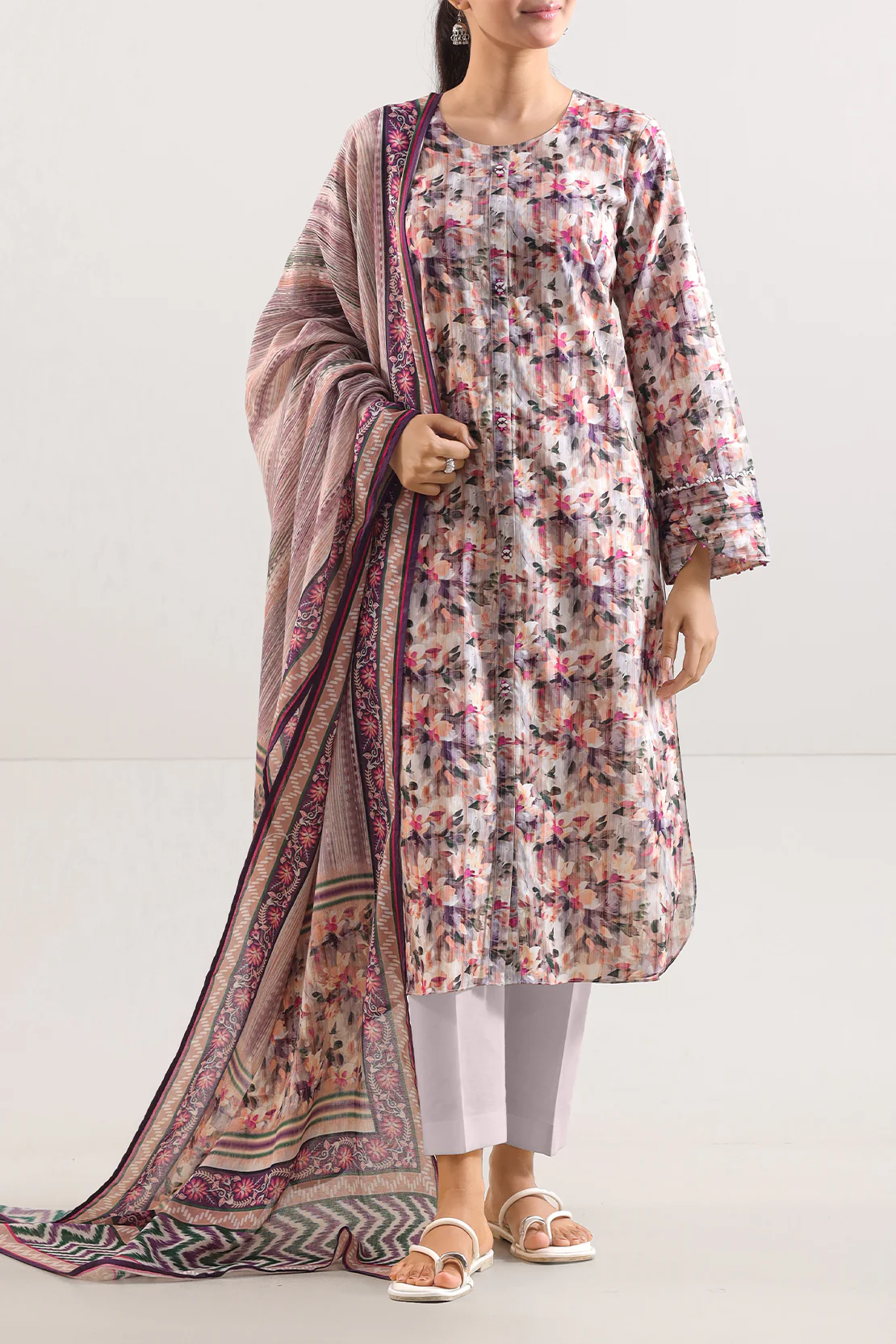 Unstitched Printed Lawn 3 Piece