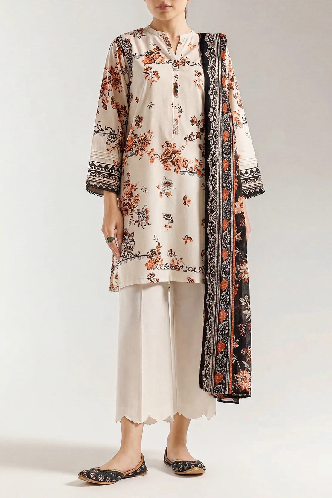 Unstitched Printed Lawn 3 Piece