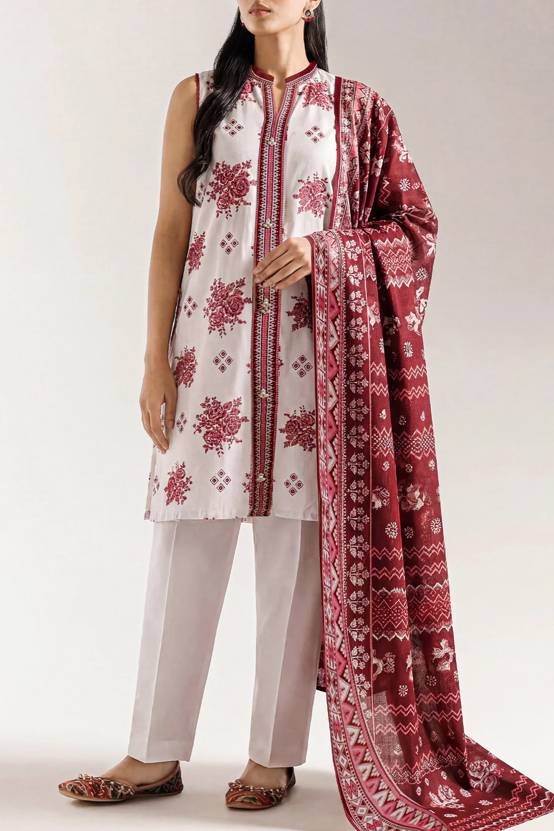 Unstitched Printed Lawn 3 Piece