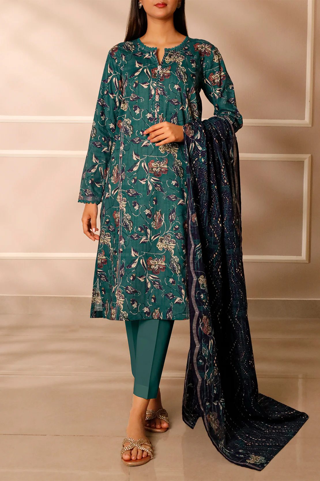Unstitched Printed Lawn 3 Piece