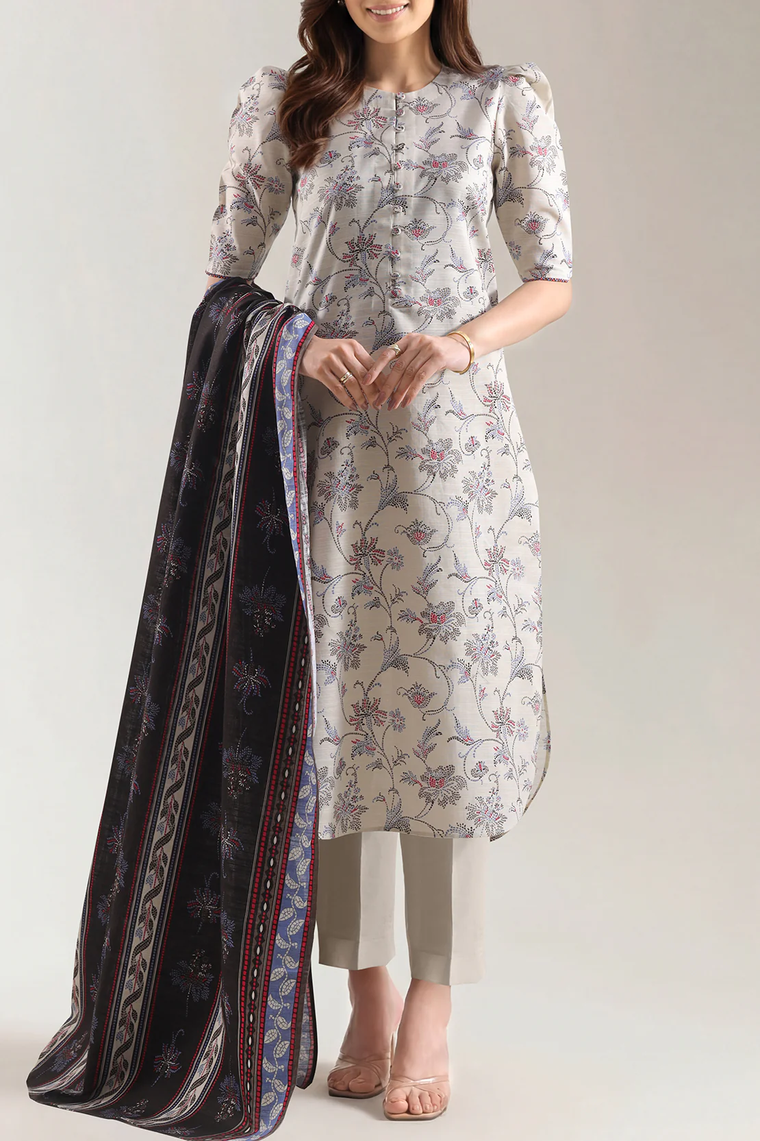 Unstitched Printed Lawn 3 Piece