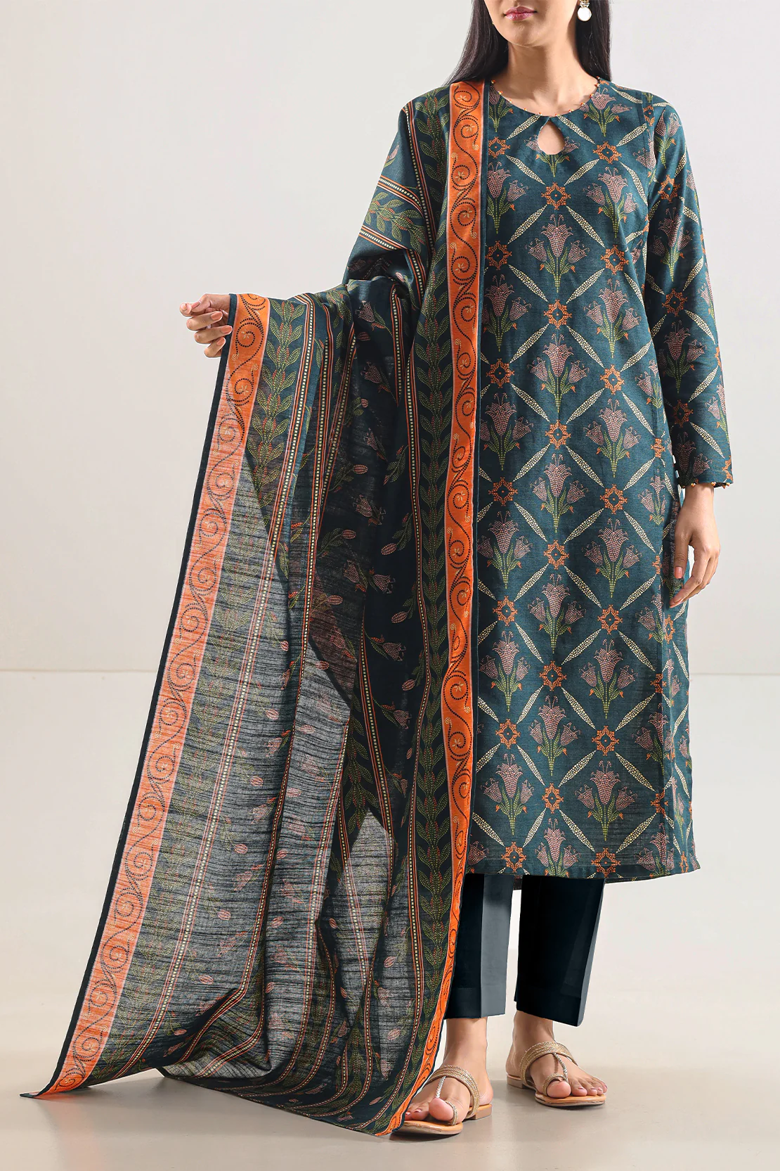 Unstitched Printed Lawn 3 Piece