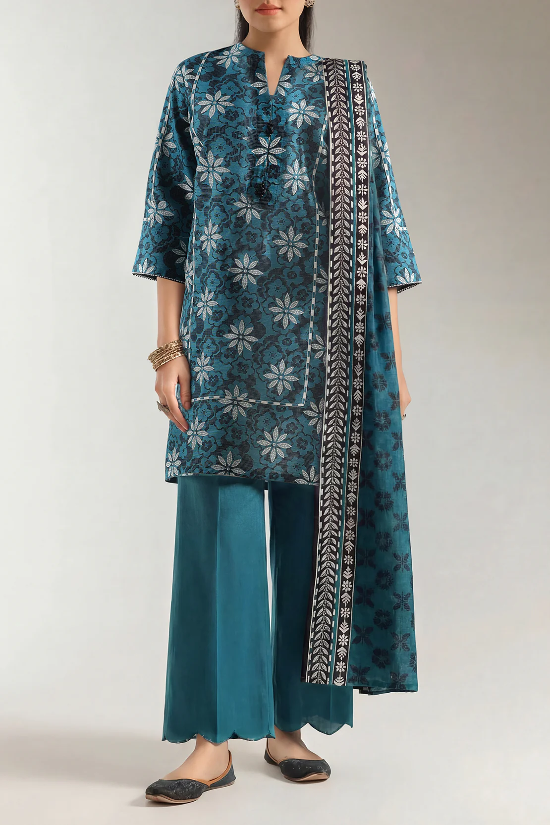 Unstitched Printed Lawn 3 Piece