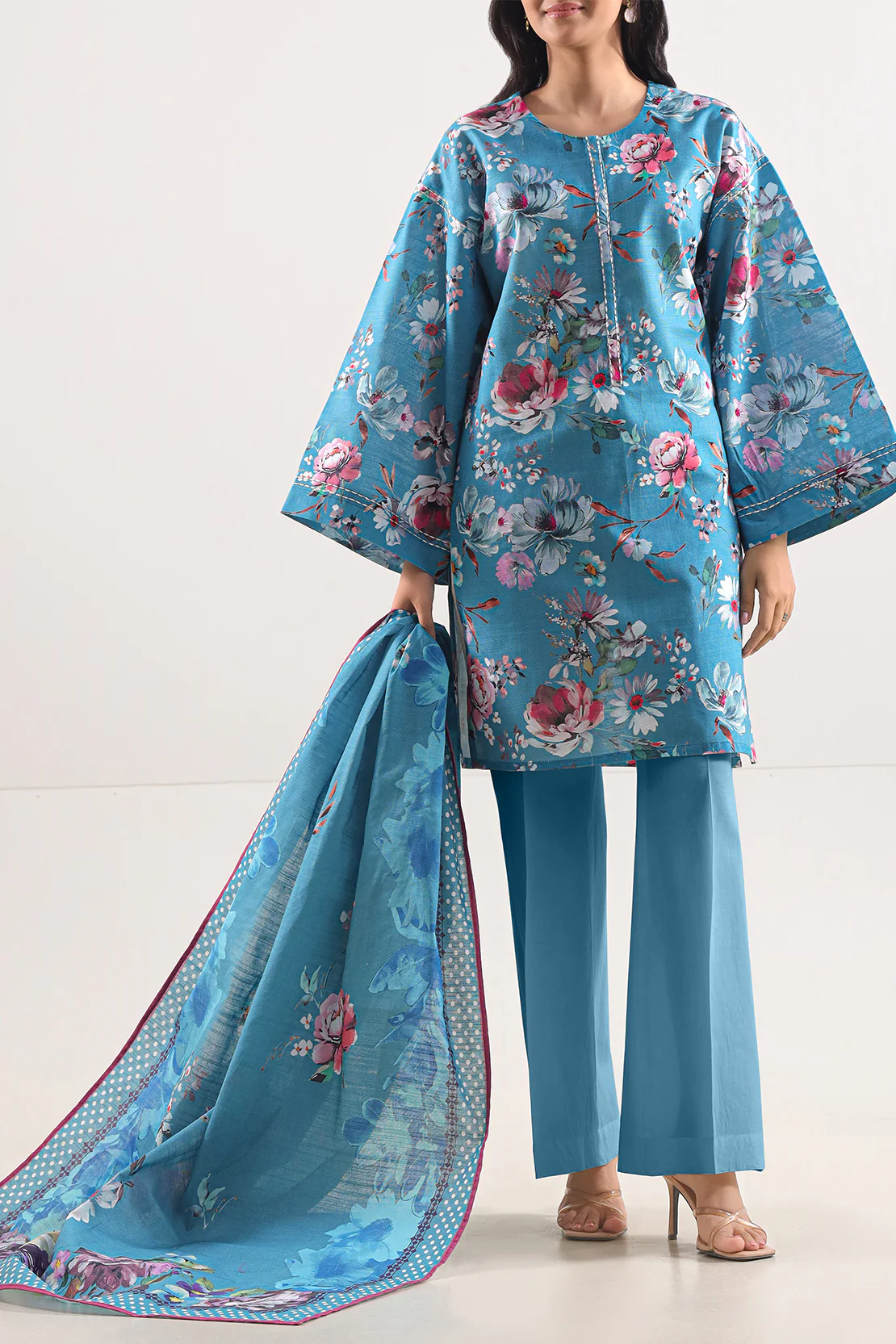Unstitched Printed Lawn 3 Piece