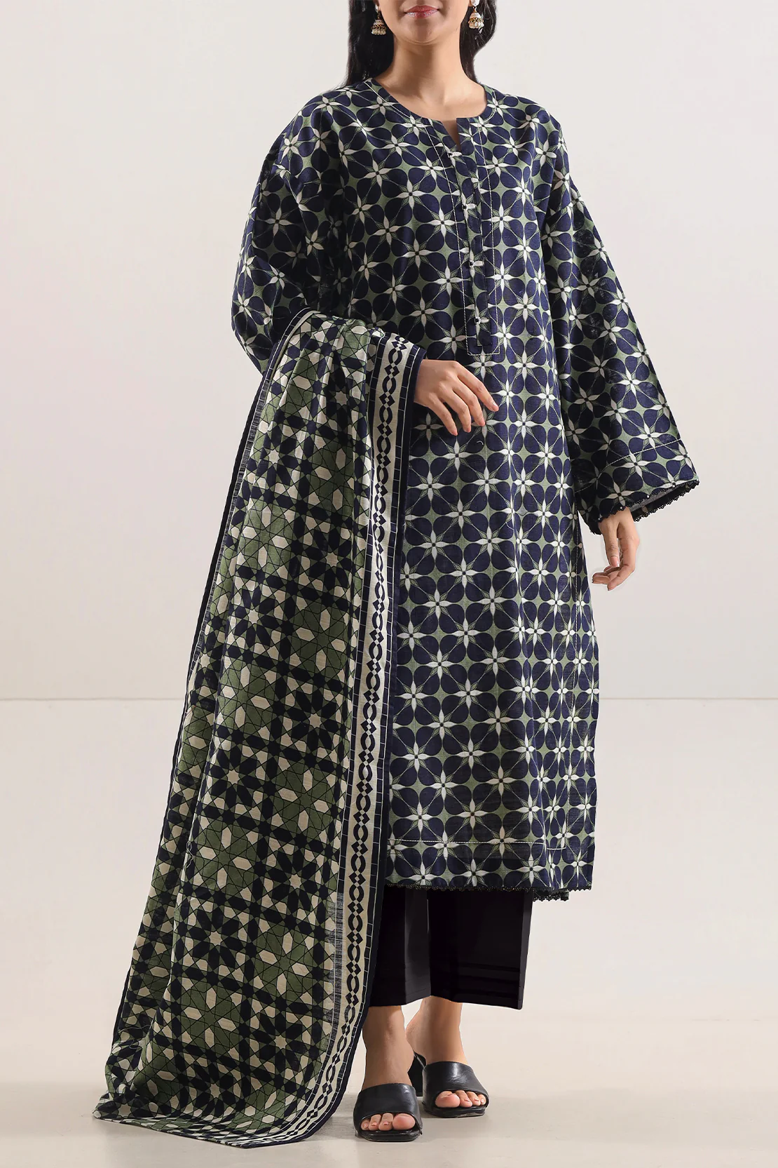 Unstitched Printed Lawn 3 Piece