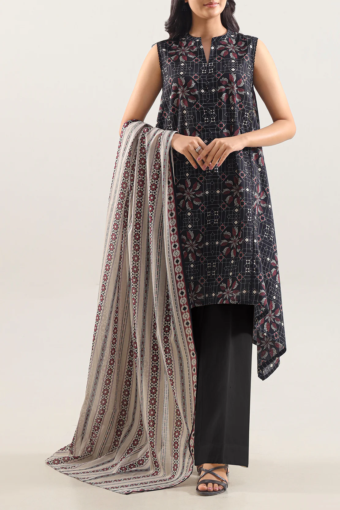 Unstitched Printed Lawn 3 Piece