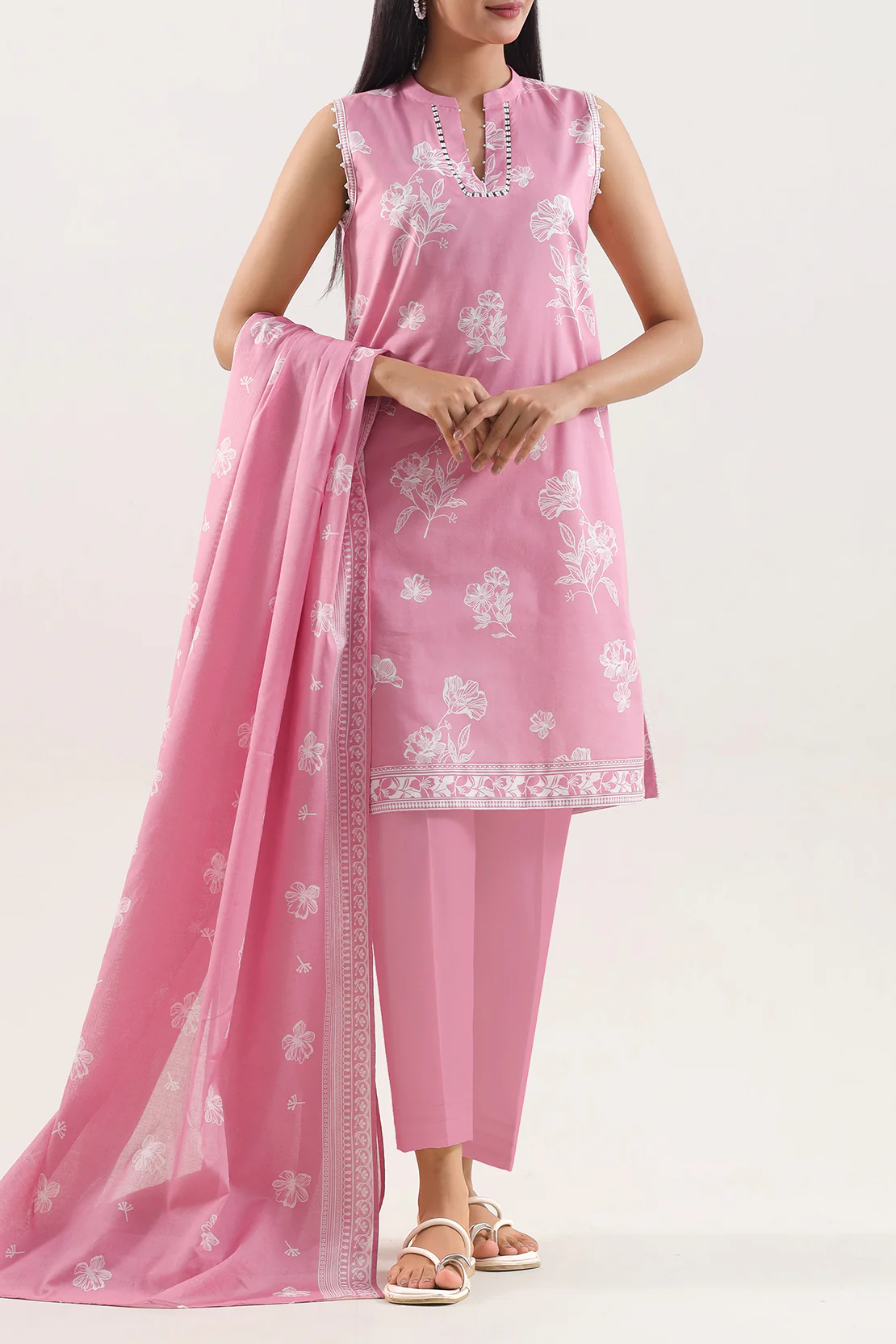 Unstitched Printed Lawn 3 Piece