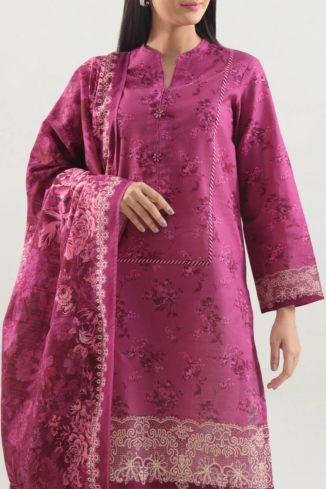 Unstitched Printed Lawn 3 Piece - Image 2