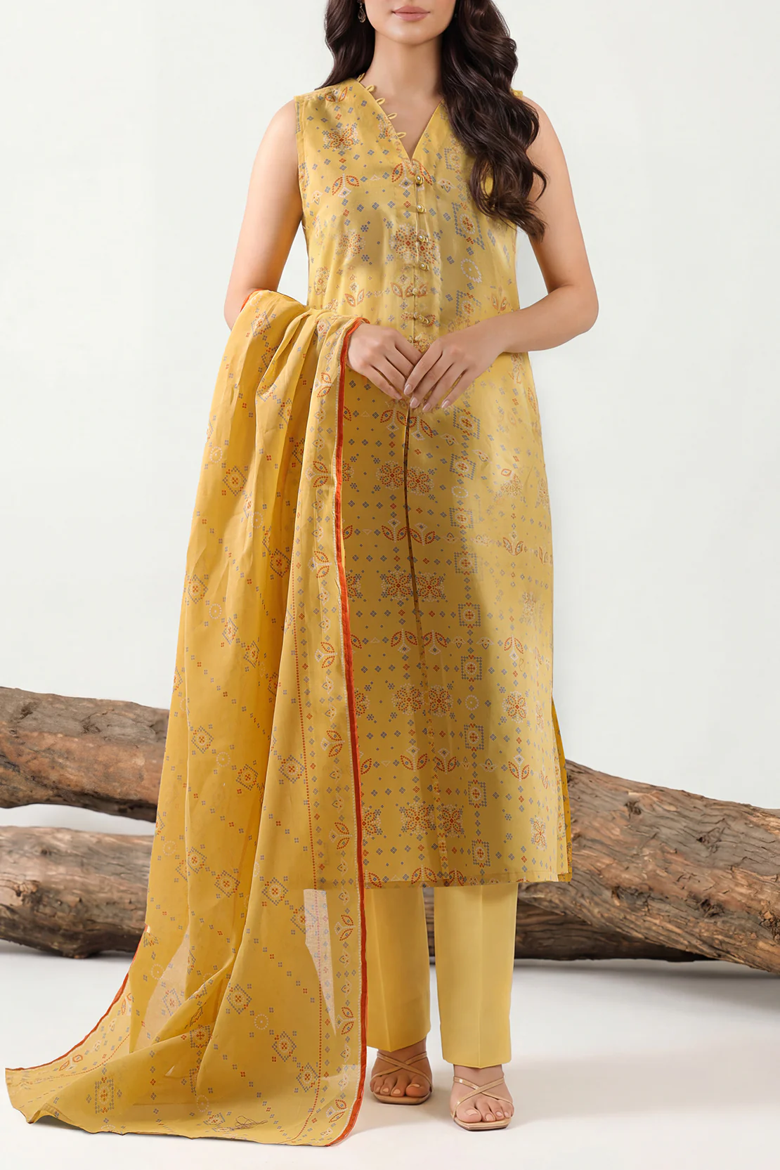Unstitched Printed Lawn 3 Piece