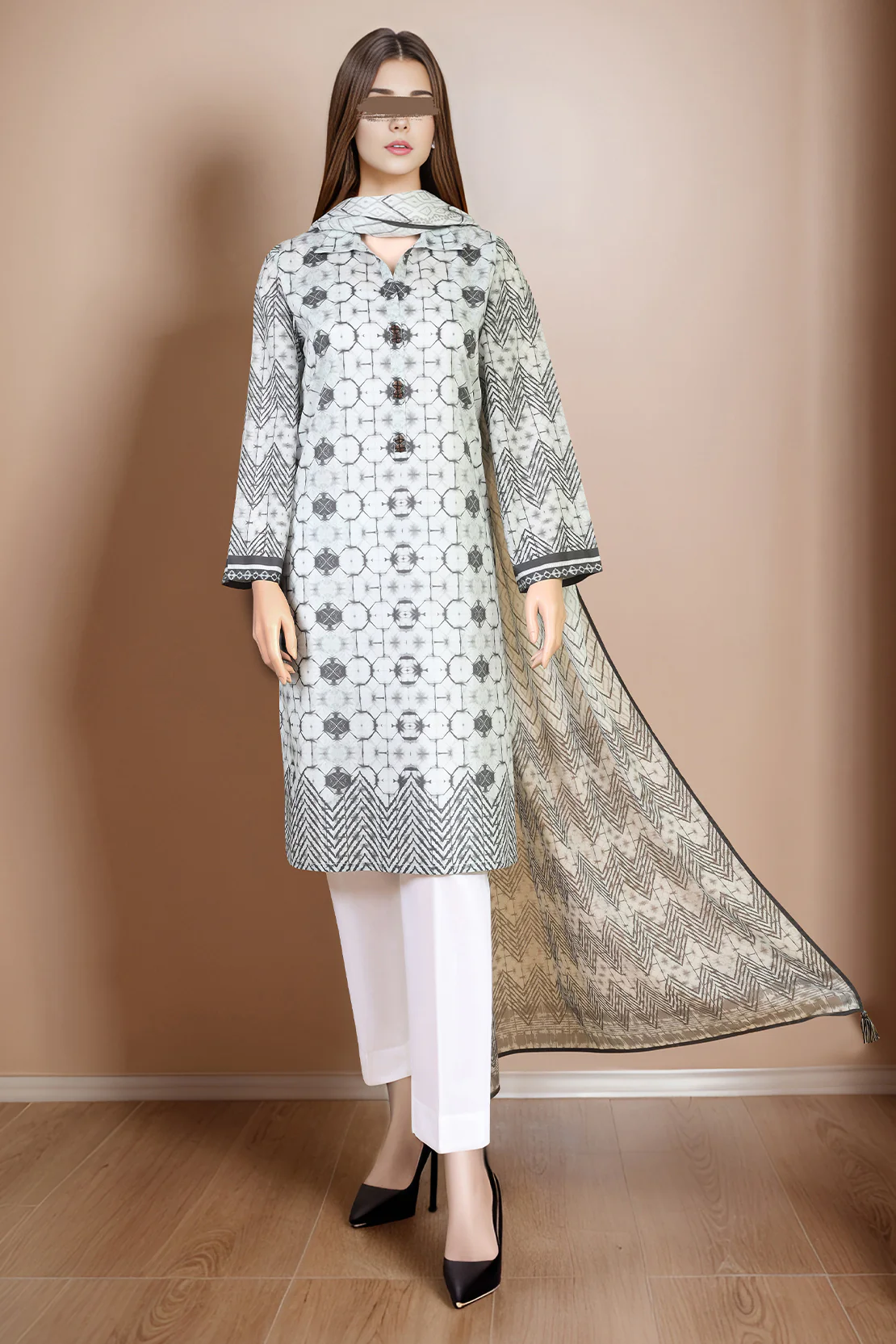 Unstitched Printed Lawn Shirt