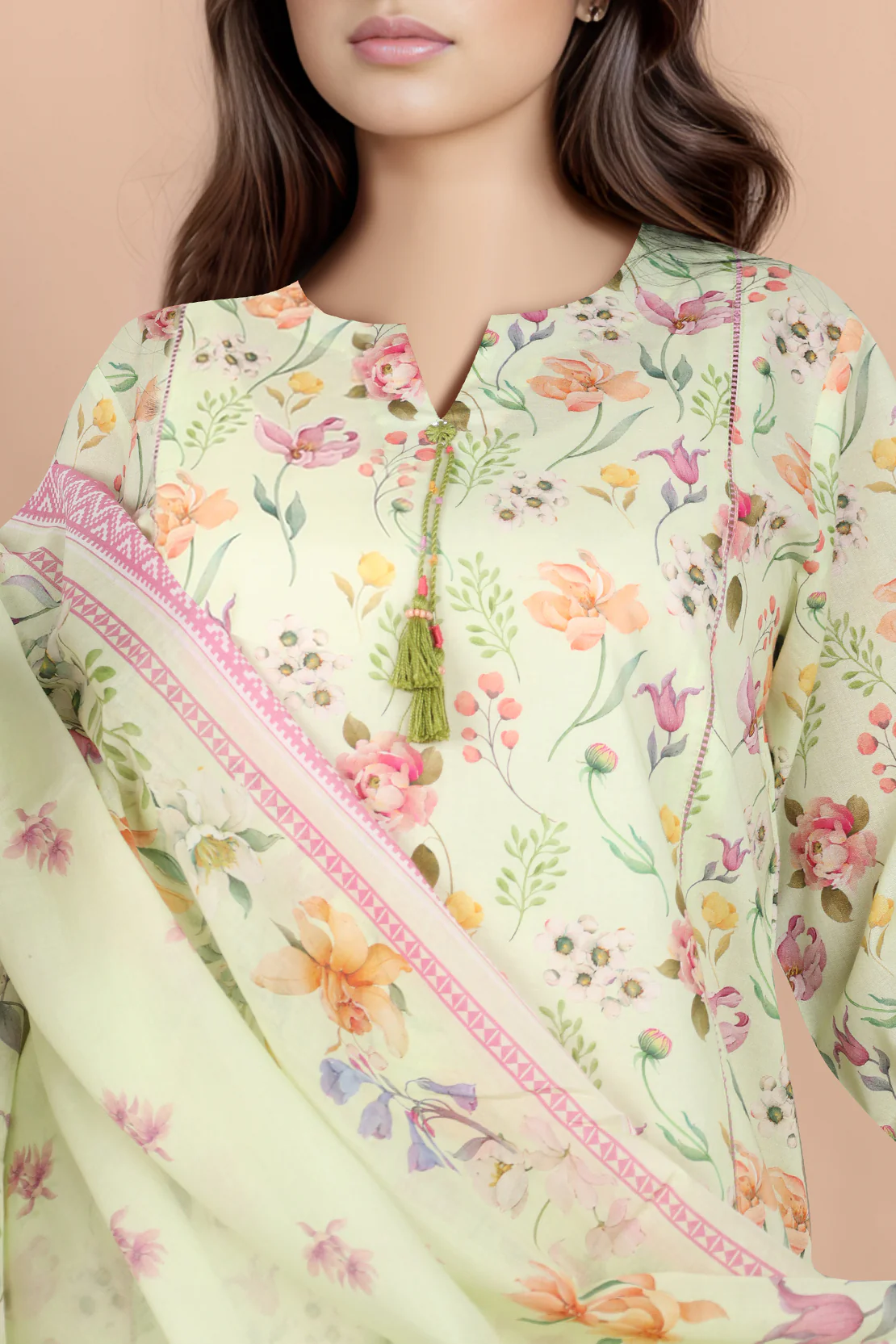 Unstitched Printed Lawn Shirt - Image 2