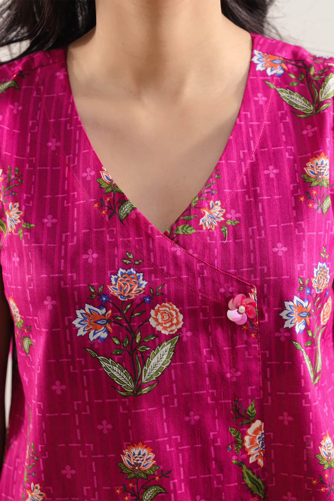 Unstitched Printed Self Strip Lawn 2 Piece (Shirt/Trouser) - Image 4