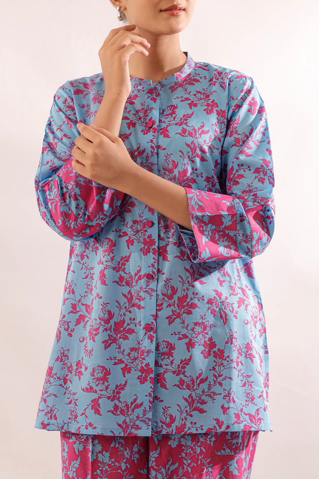Unstitched Printed Self Strip Lawn 2 Piece (Shirt/Trouser) - Image 2