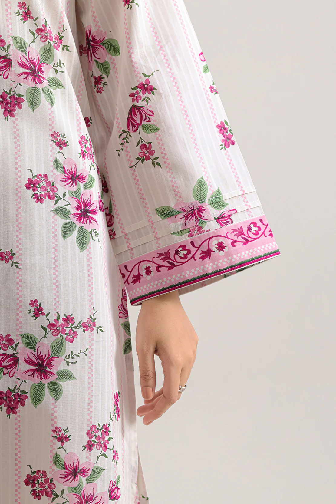 Unstitched Printed Self Stripe Lawn 2 Piece (Shirt/Trouser) - Image 4