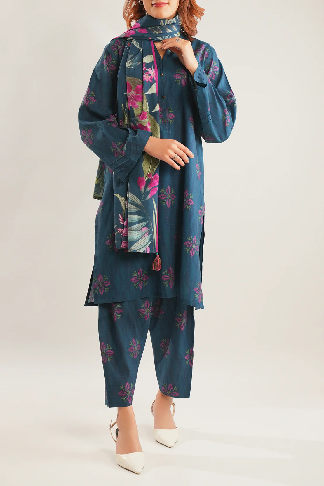 Unstitched Printed Soft Touch Cotton 2 Piece (Shirt/Trouser)