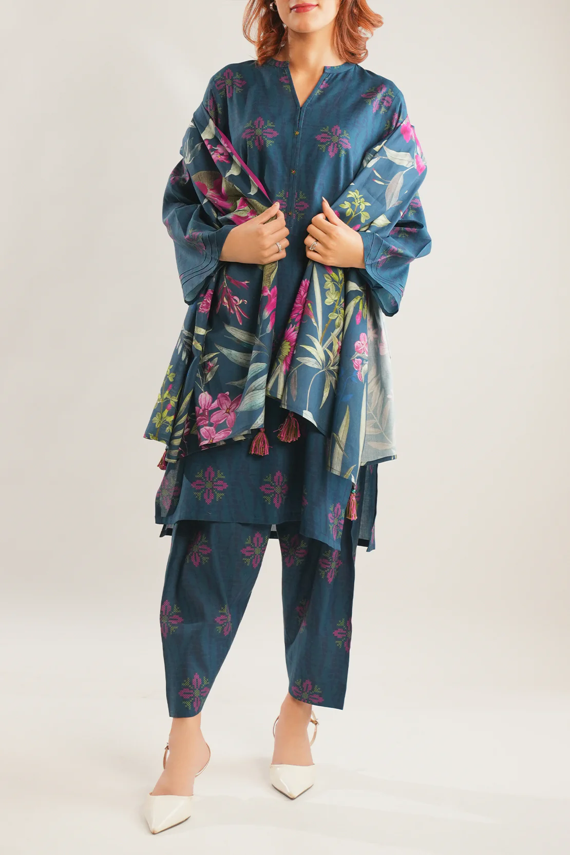 Unstitched Printed Soft Touch Cotton 2 Piece (Shirt/Trouser) - Image 4