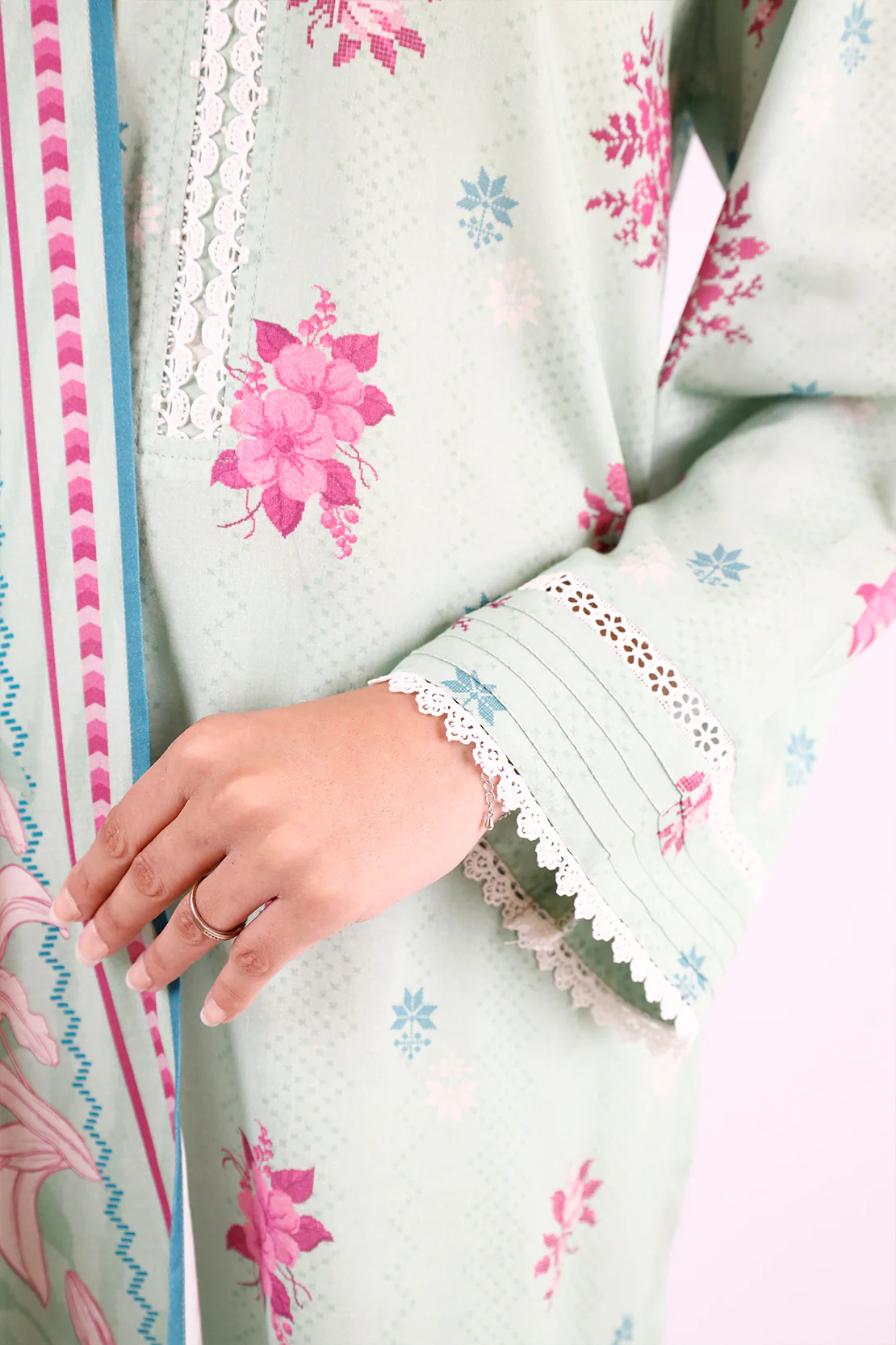Unstitched Printed Soft Touch Cotton 2 Piece (Shirt/Trouser) - Image 5
