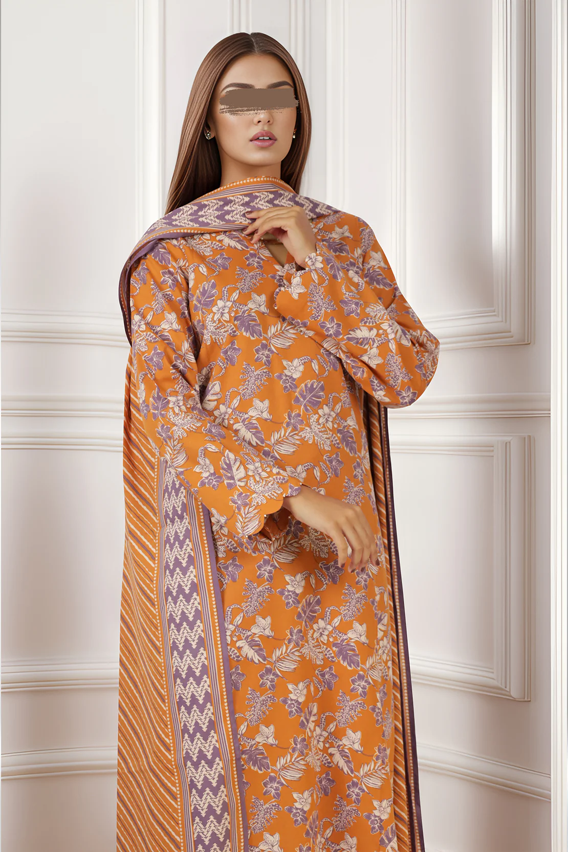 Unstitched Printed Soft Touch Cotton 3 Piece - Image 3