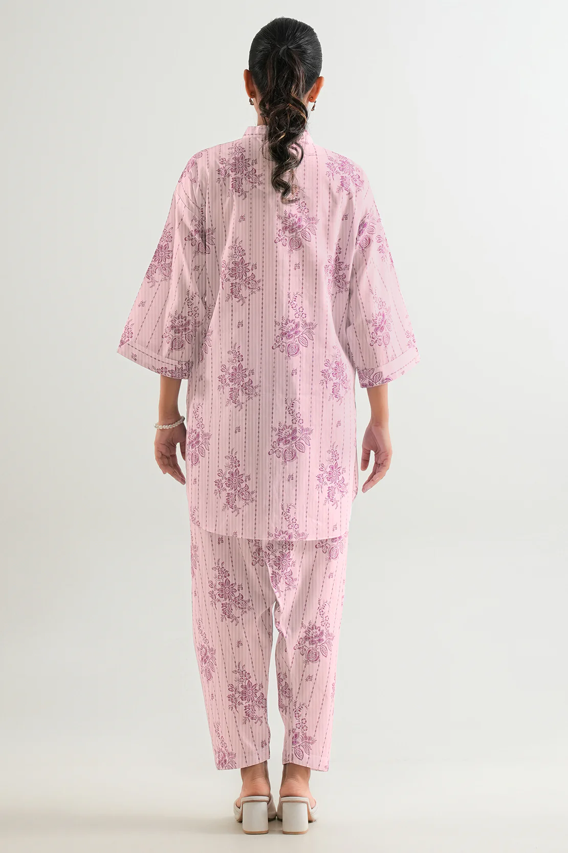 Unstitched Printed Self Strip Lawn 2 Piece (Shirt/Trouser) - Image 4