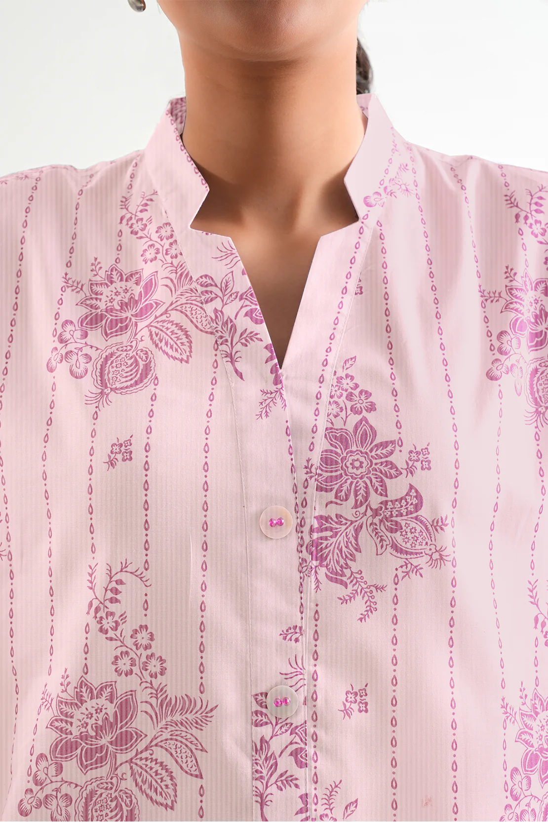 Unstitched Printed Self Strip Lawn 2 Piece (Shirt/Trouser) - Image 5