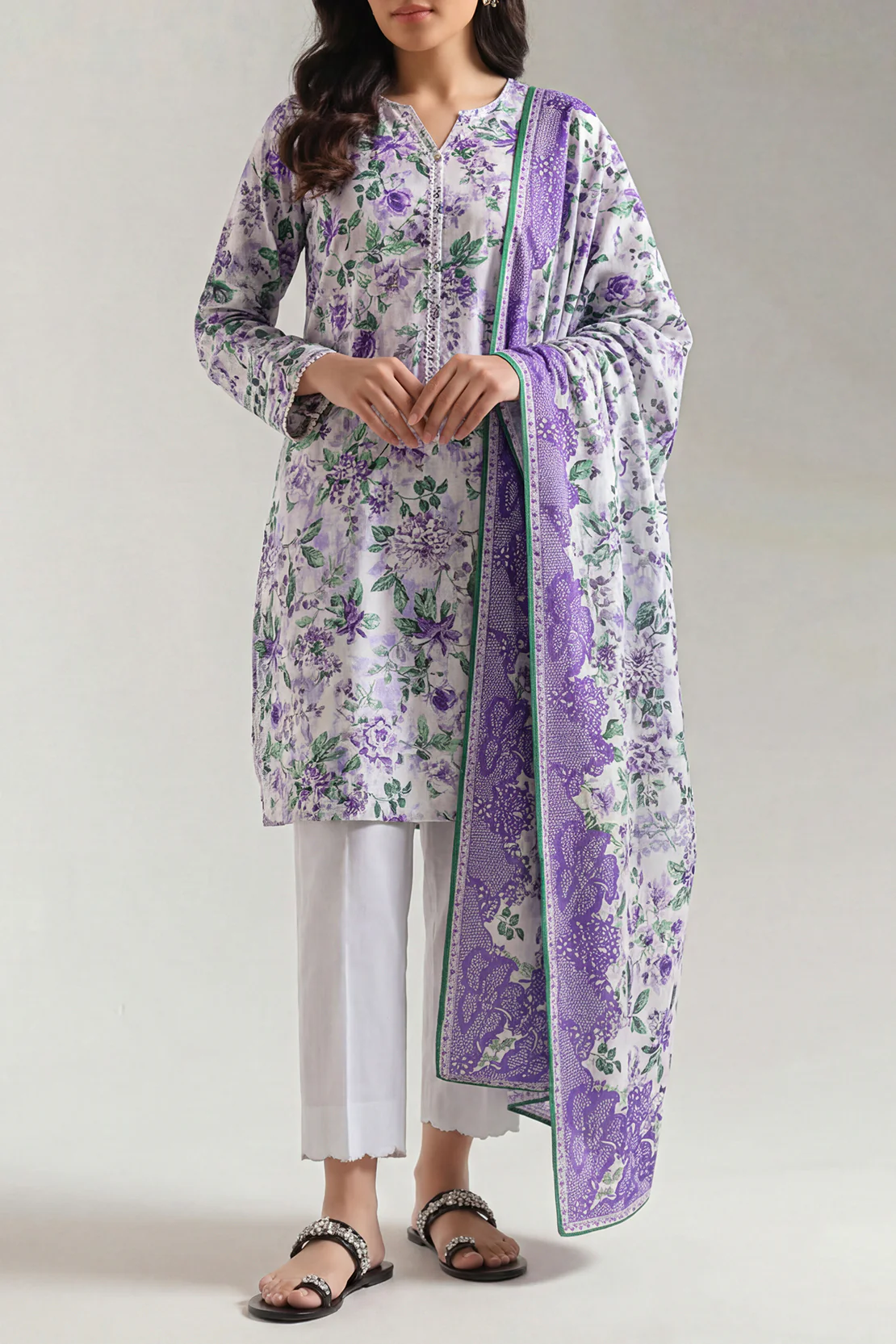 Unstitched Printed Warm Cotton 3 Piece