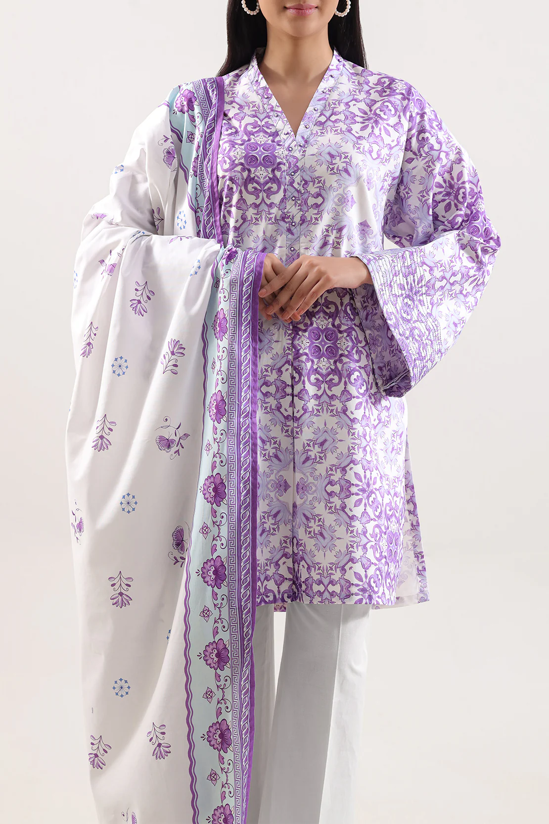 Unstitched Printed Warm Cotton 3 Piece - Image 2