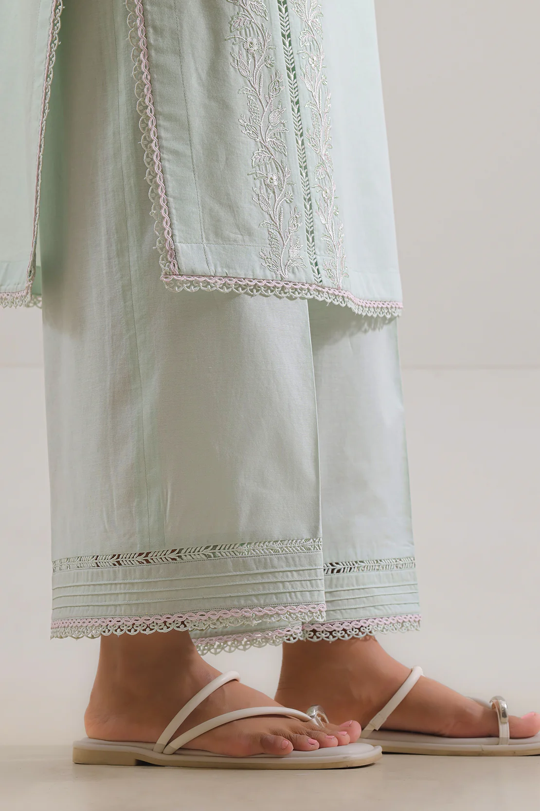 Unstitched Solid Embroidered Cambric 2 Piece (Shirt/Trouser) - Image 7