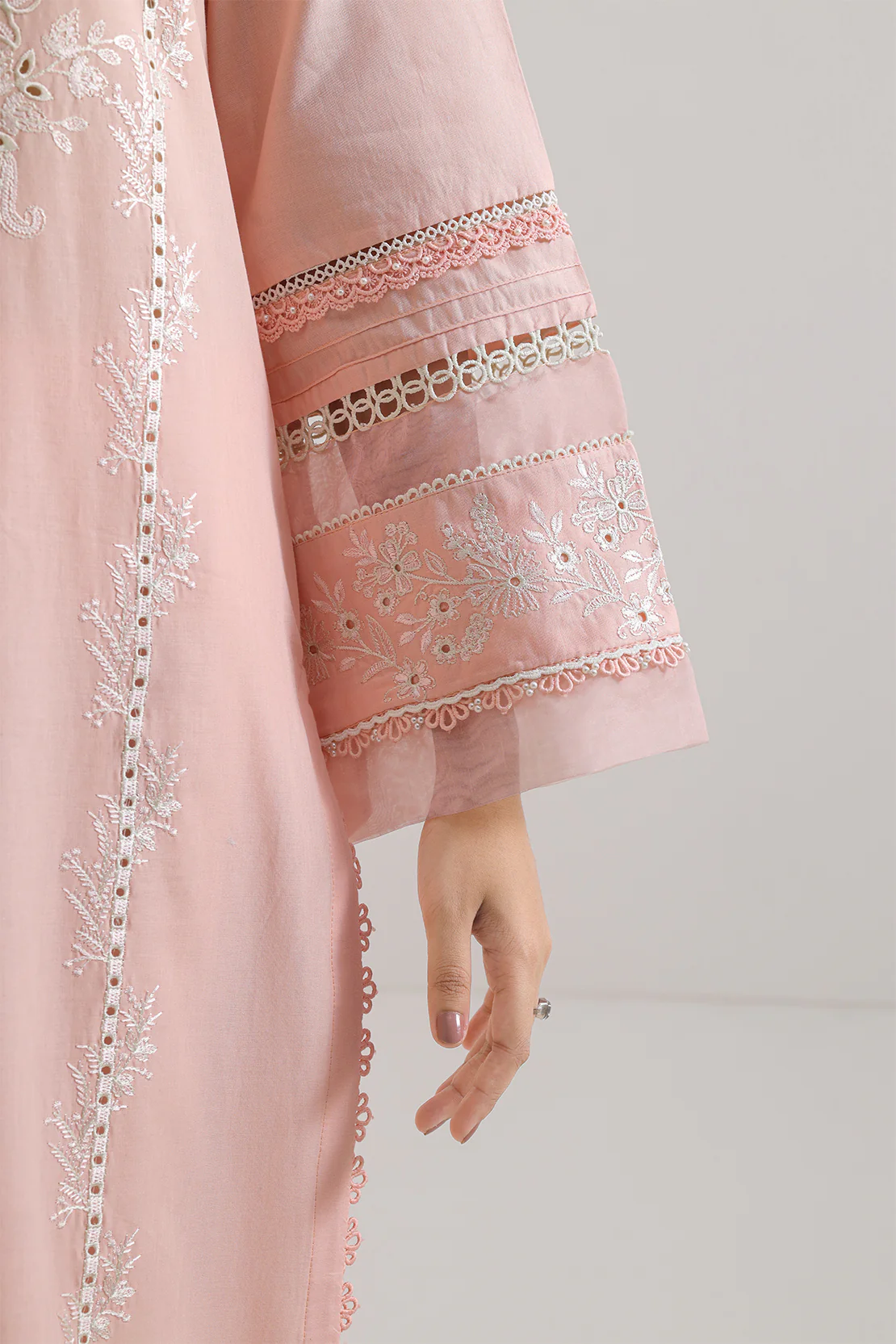 Unstitched Solid Embroidered Cambric 2 Piece (Shirt/Trouser) - Image 4