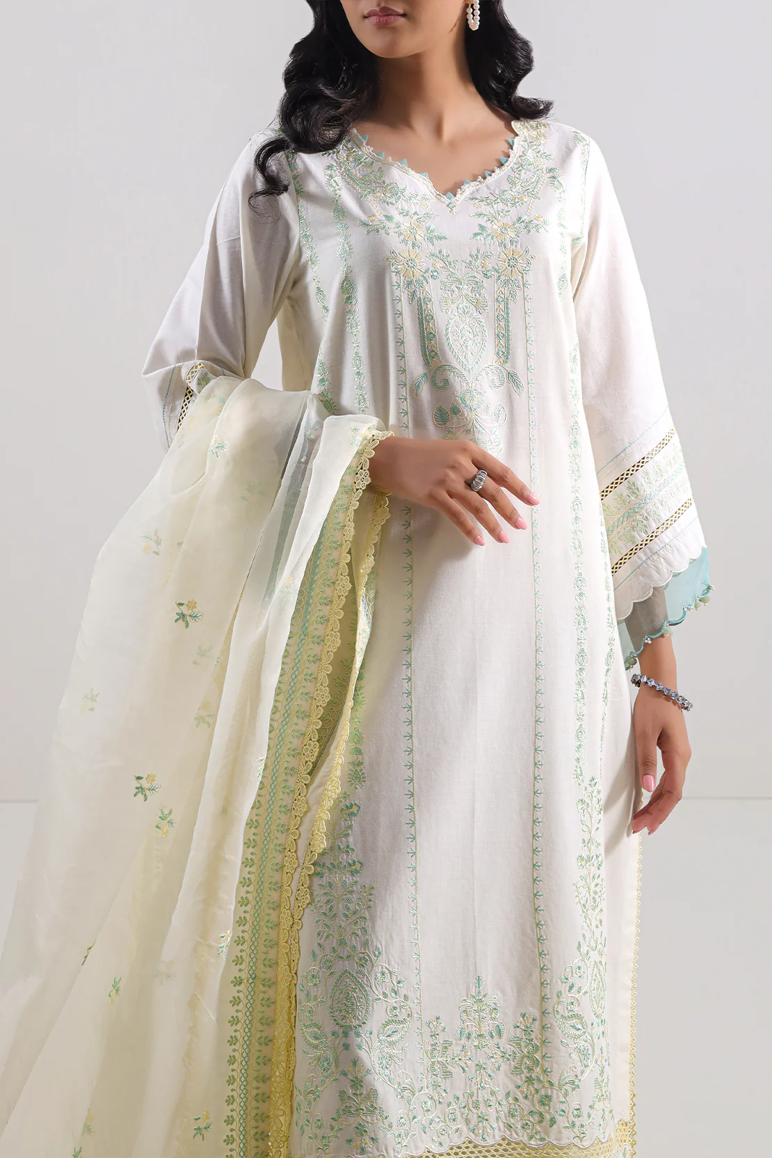 Unstitched Solid Embroidered Cambric 3 Piece - Image 2