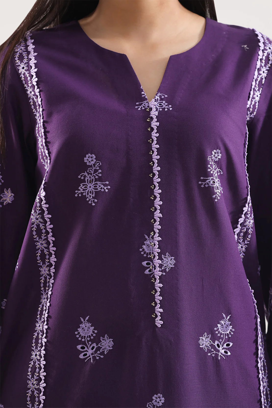 Unstitched Solid Embroidered Cambric 3 Piece - Image 3