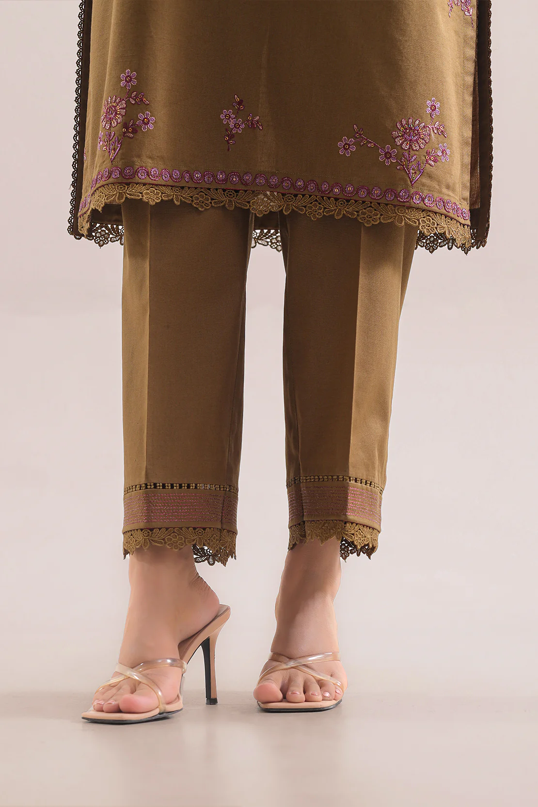 Unstitched Solid Embroidered Warm Khaddar 2 Piece (Shirt/Trouser) - Image 6
