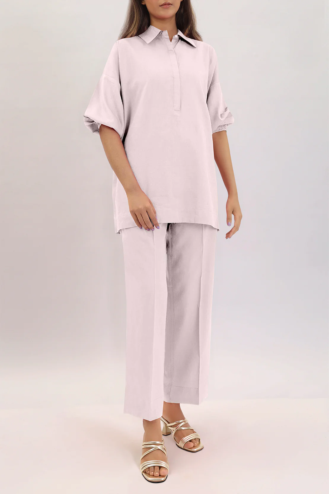 Unstitched Soft Silk Weave Dyed Trouser Fabric - Image 3