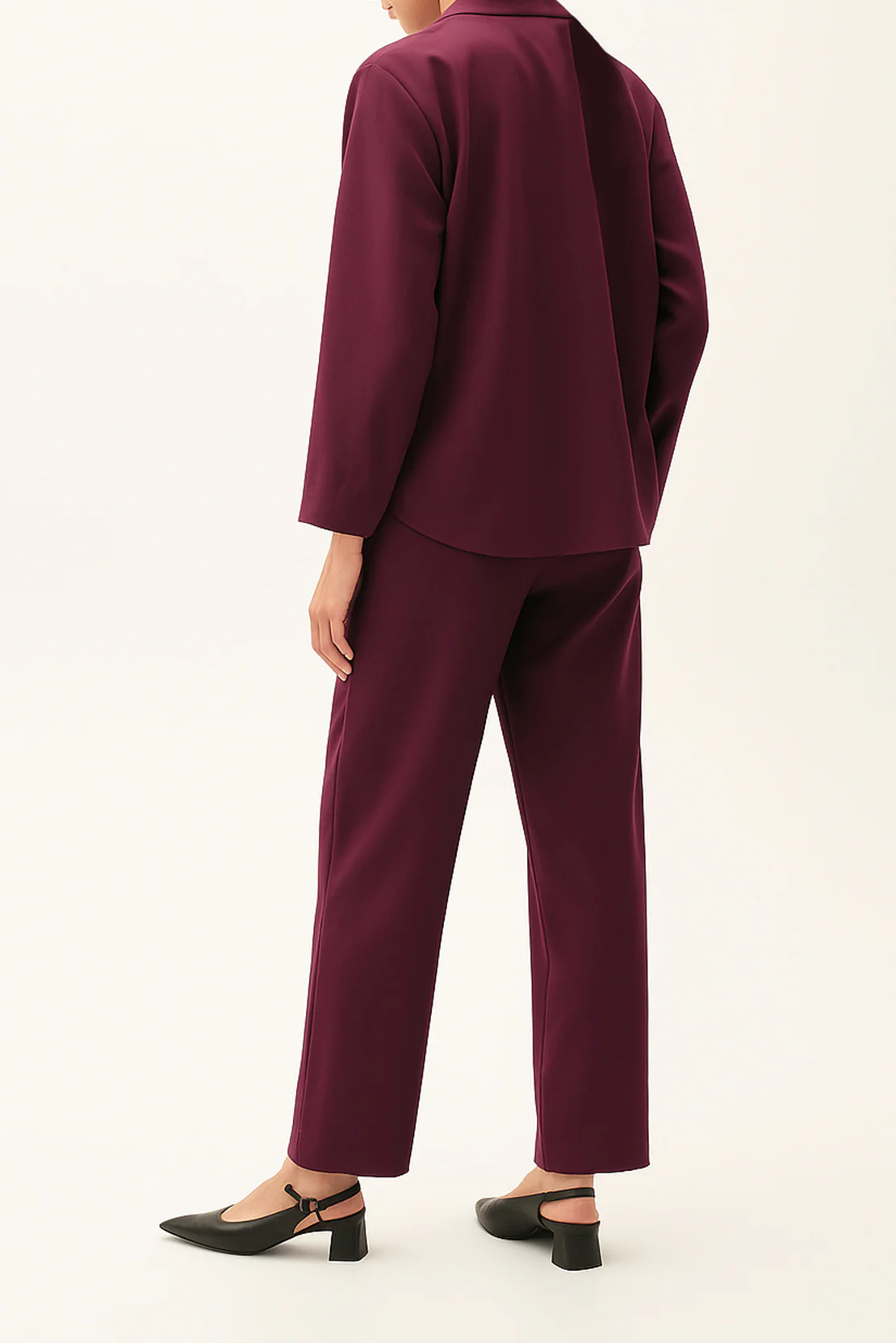V-Neck Wide Sleeve Crepe Top - Image 4