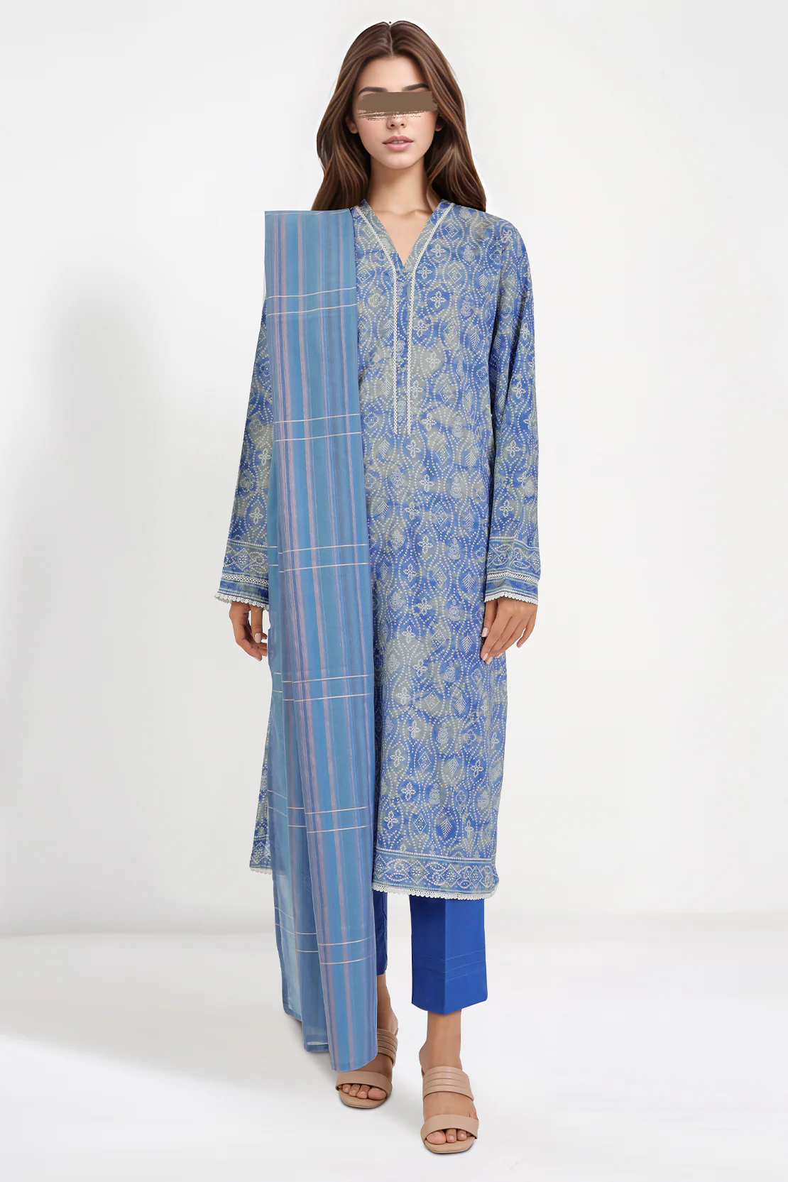Zari Strip Dupatta - Image 3